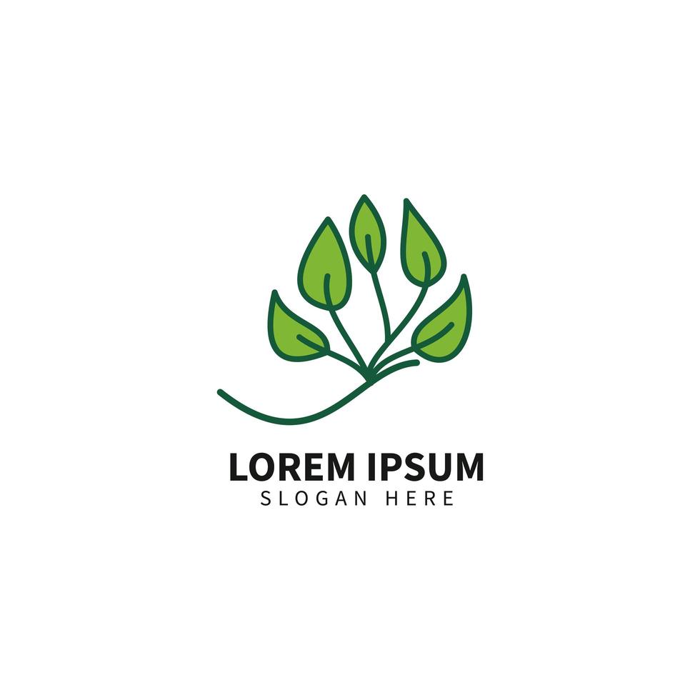 Tree leaf logo design template, vegan icon. vector