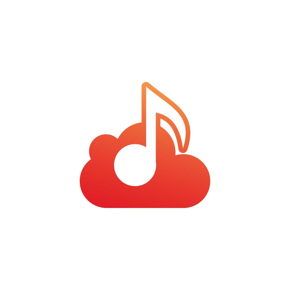 vector de diseño de plantilla de logotipo de música en la nube, ilustración de icono.