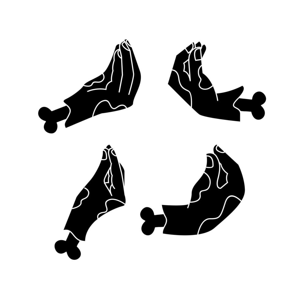 set collection italian pinecone hand gesture logo icon design vector