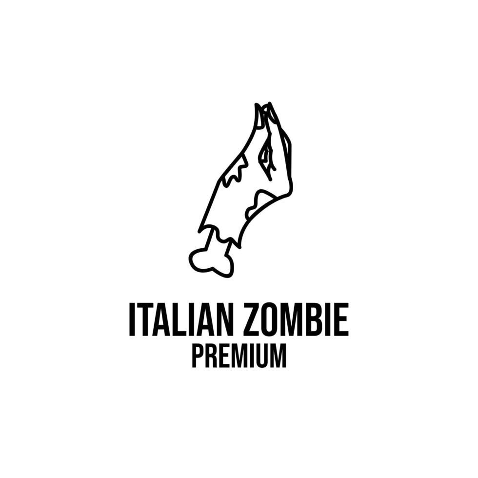 italian zombie pinecone hand gesture logo icon design vector