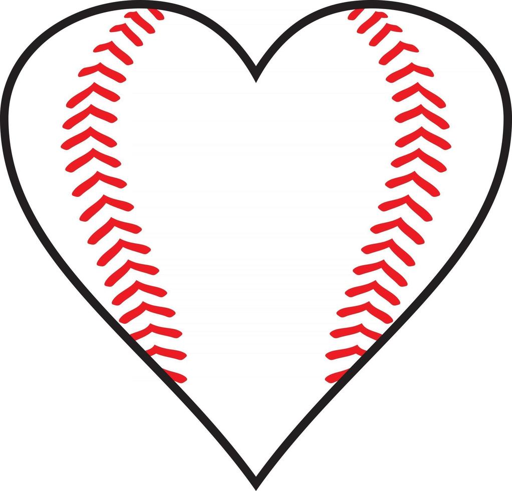 icono de corazón de béisbol vector