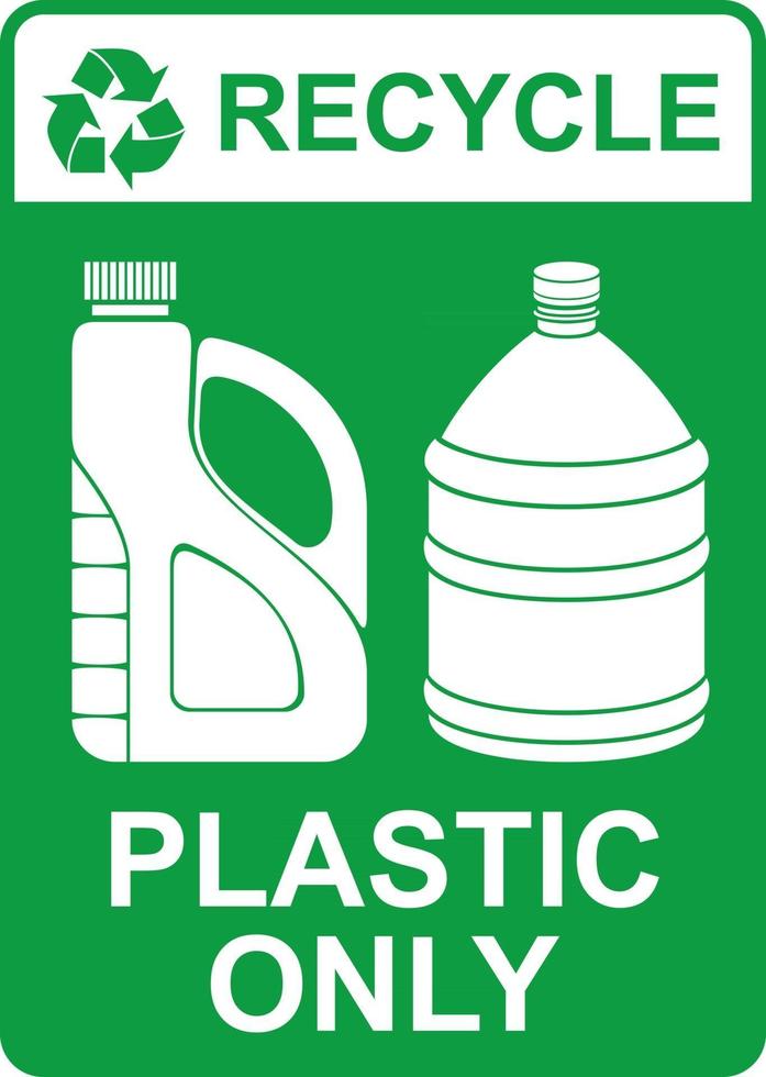 reciclar letrero solo plástico vector