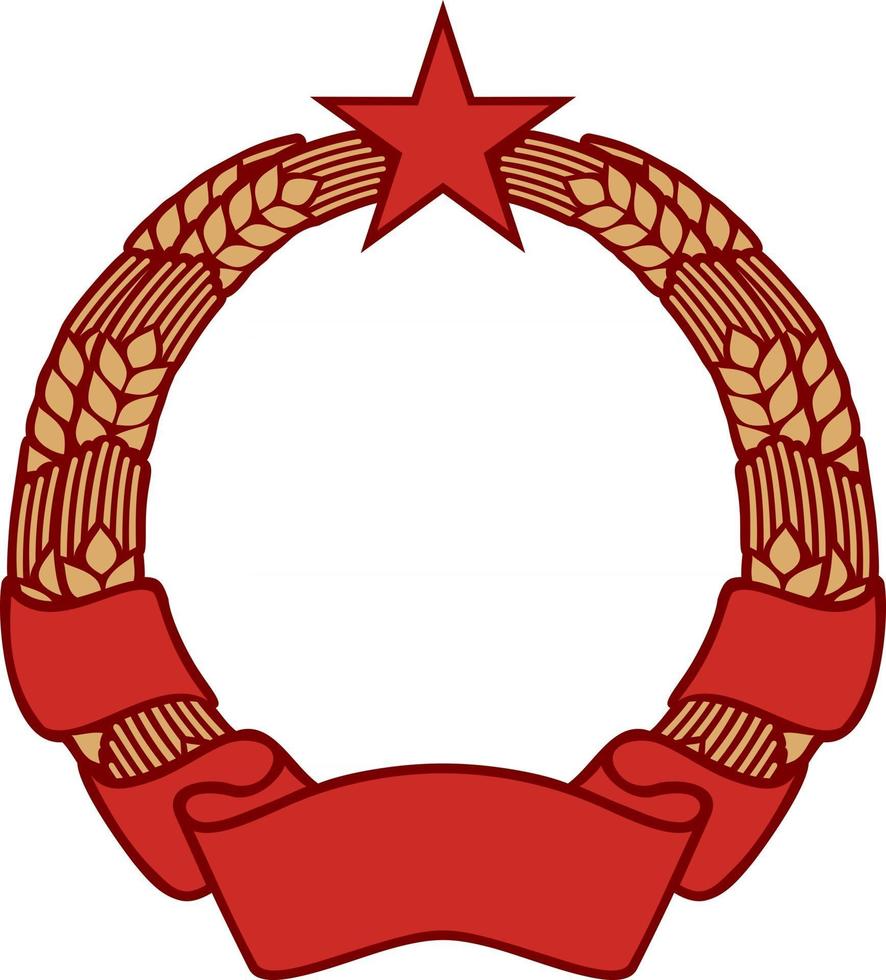 Symbol of Communism with Wreath of Wheat and Banner vector