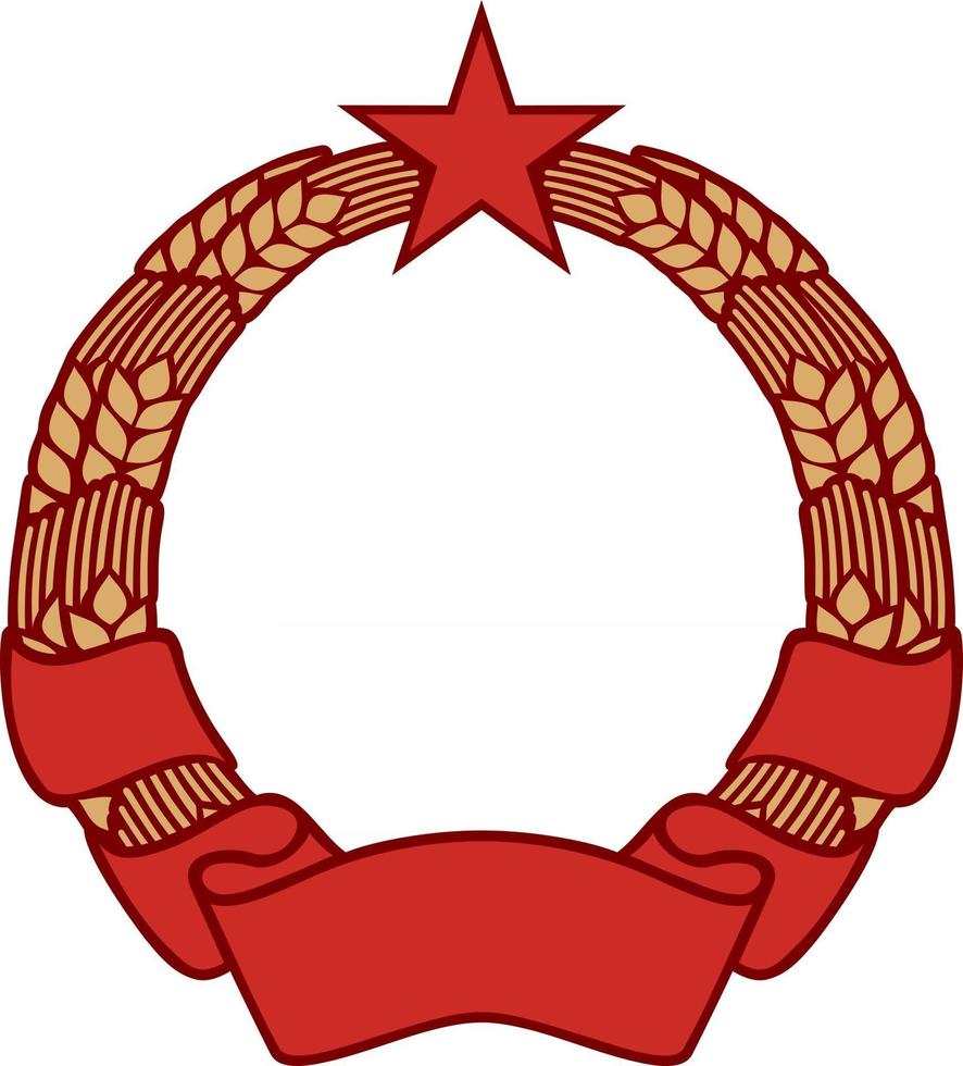 Symbol of Communism with Wreath of Wheat and Banner vector