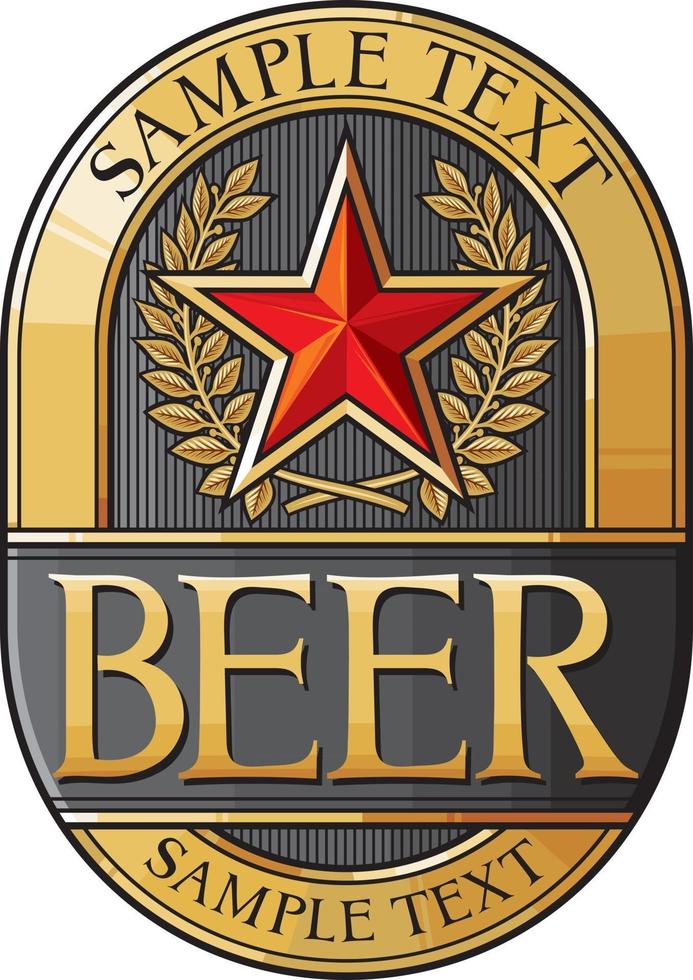 estrella de etiqueta de cerveza vector