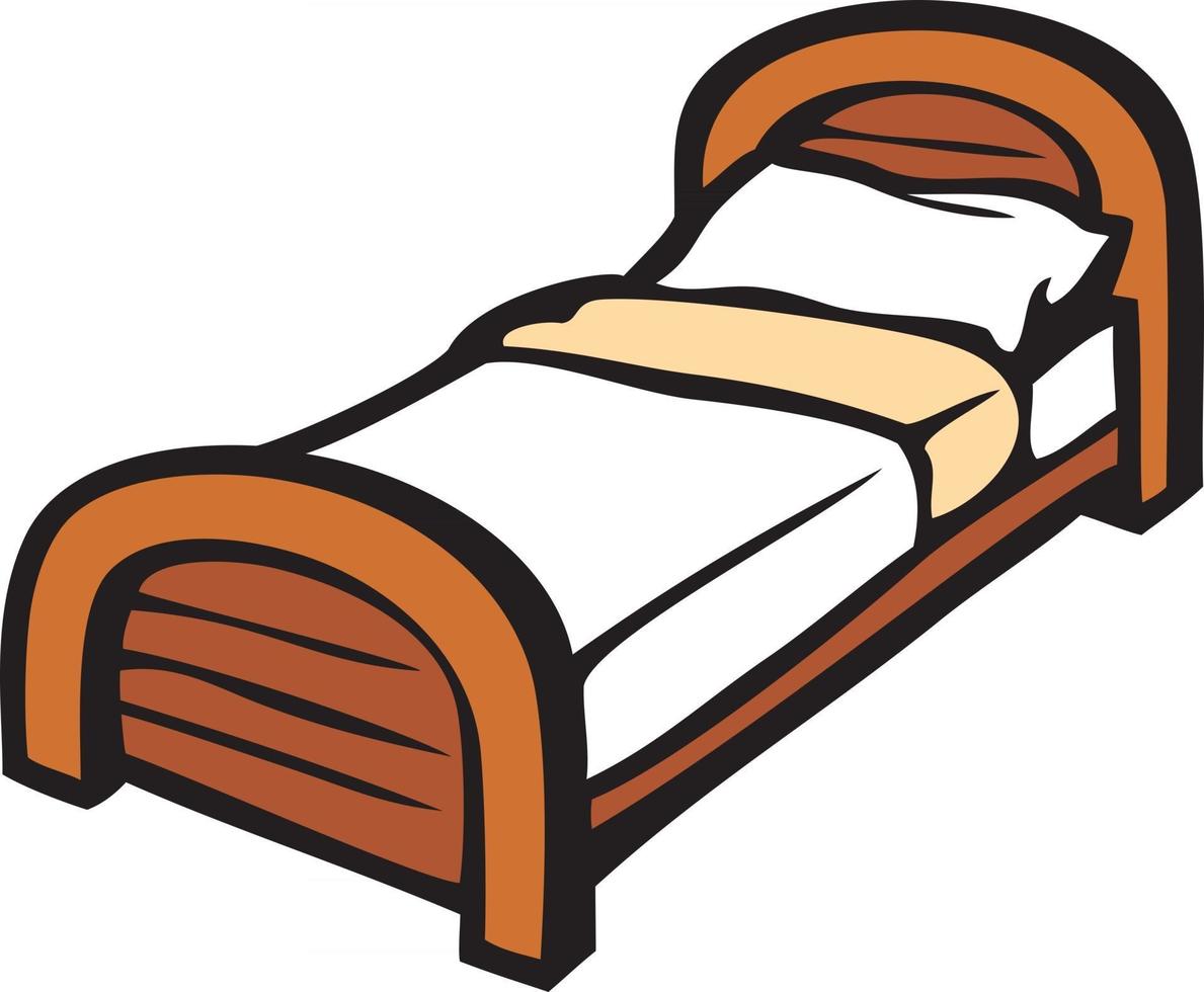 cama y almohada vector