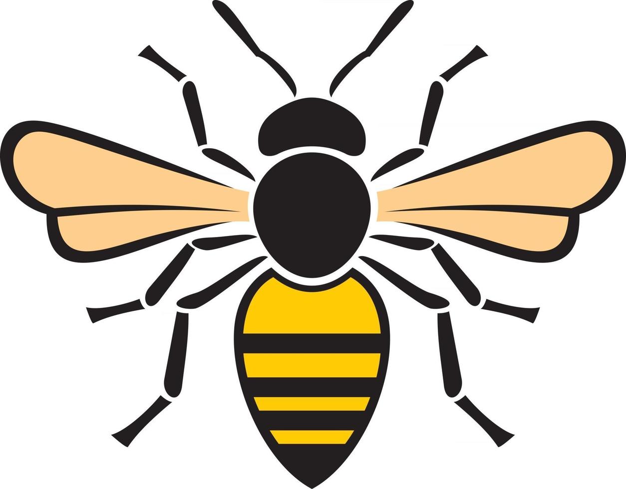 color del icono de abeja vector