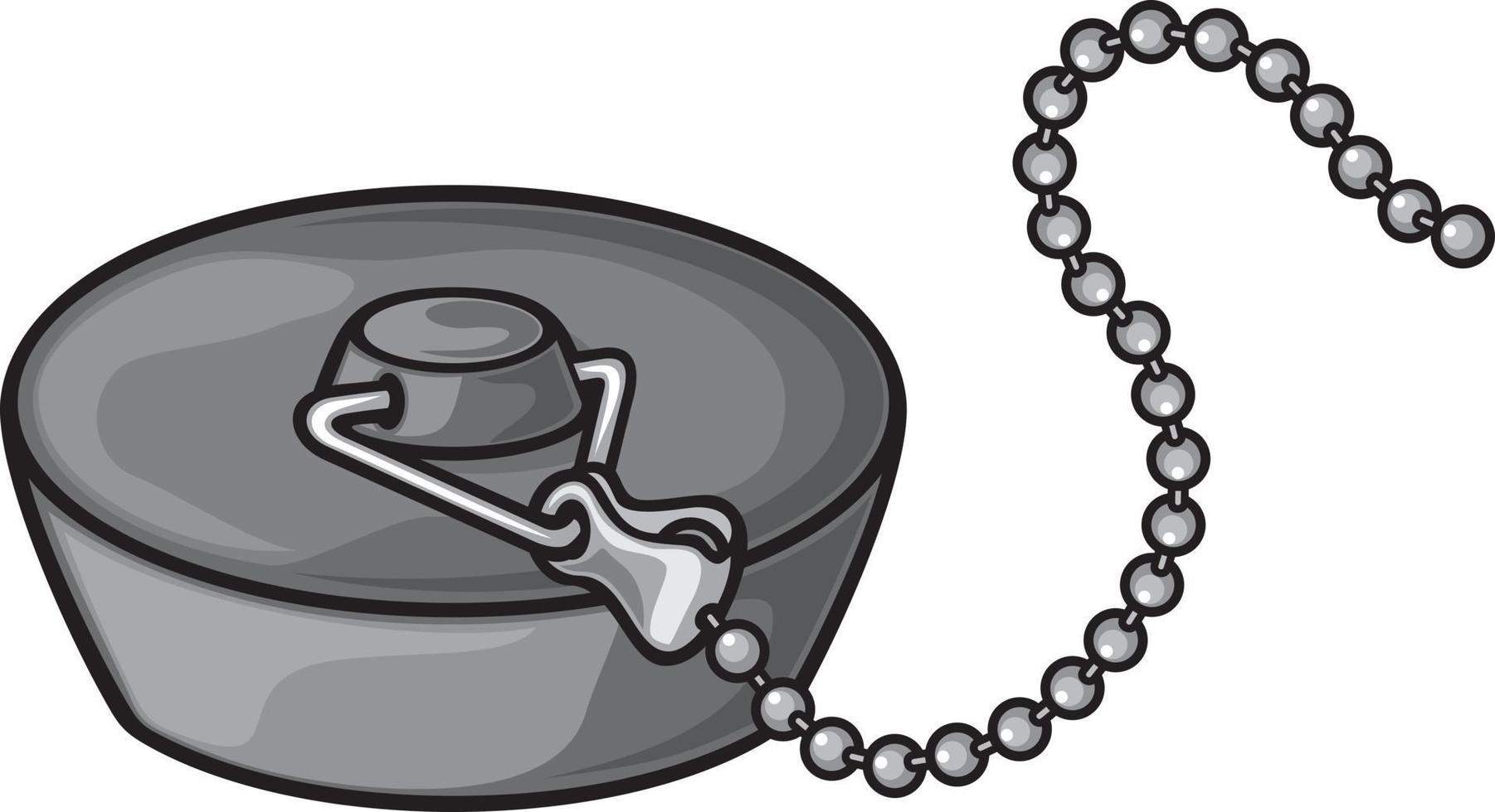 Bathroom Plug with Chain vector