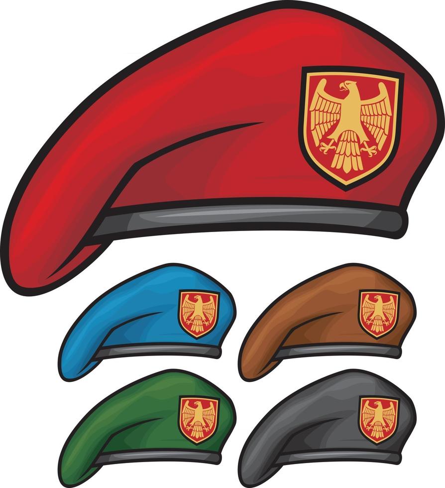 colección de boina militar vector