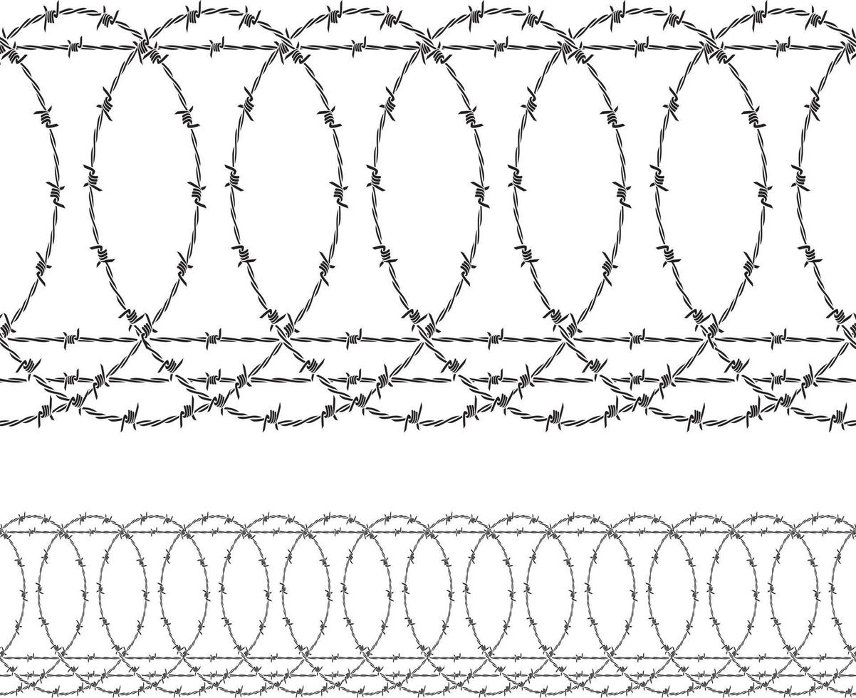 Cerca de alambre de púas vector