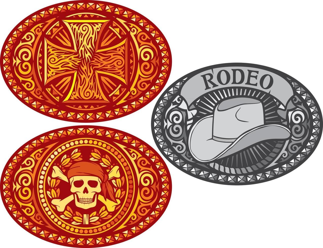 Belt Buckle Icons vector