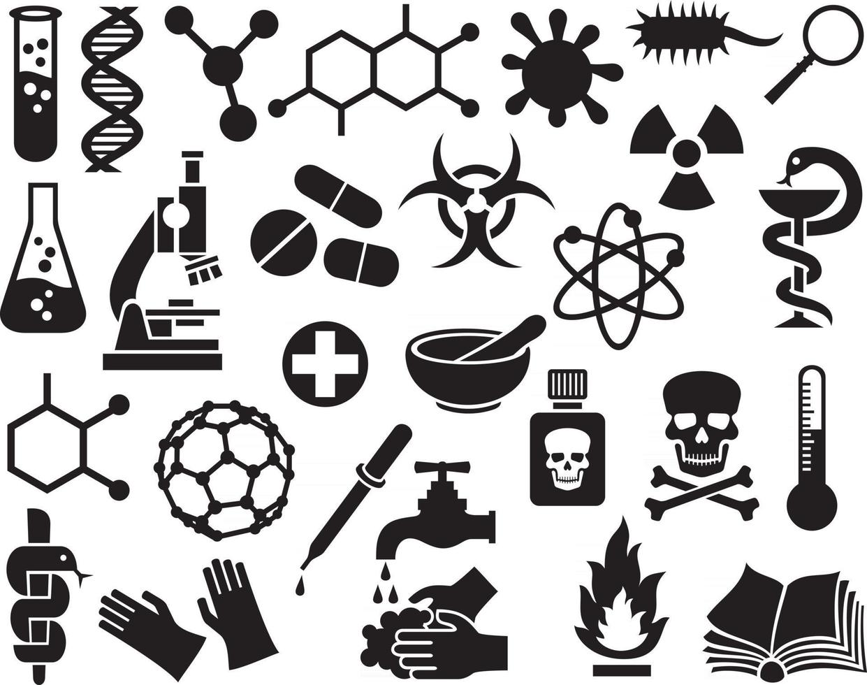 Chemical Icons Set vector