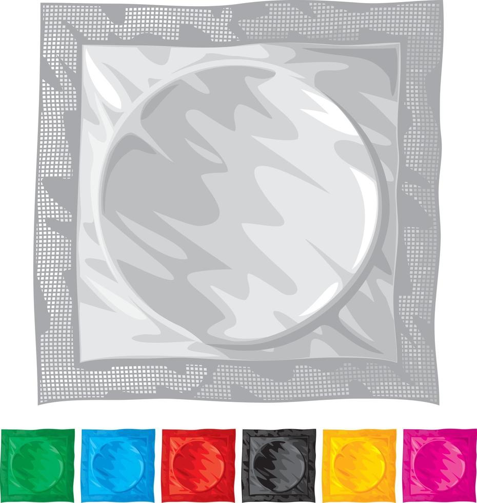 colección de envases de condones vector