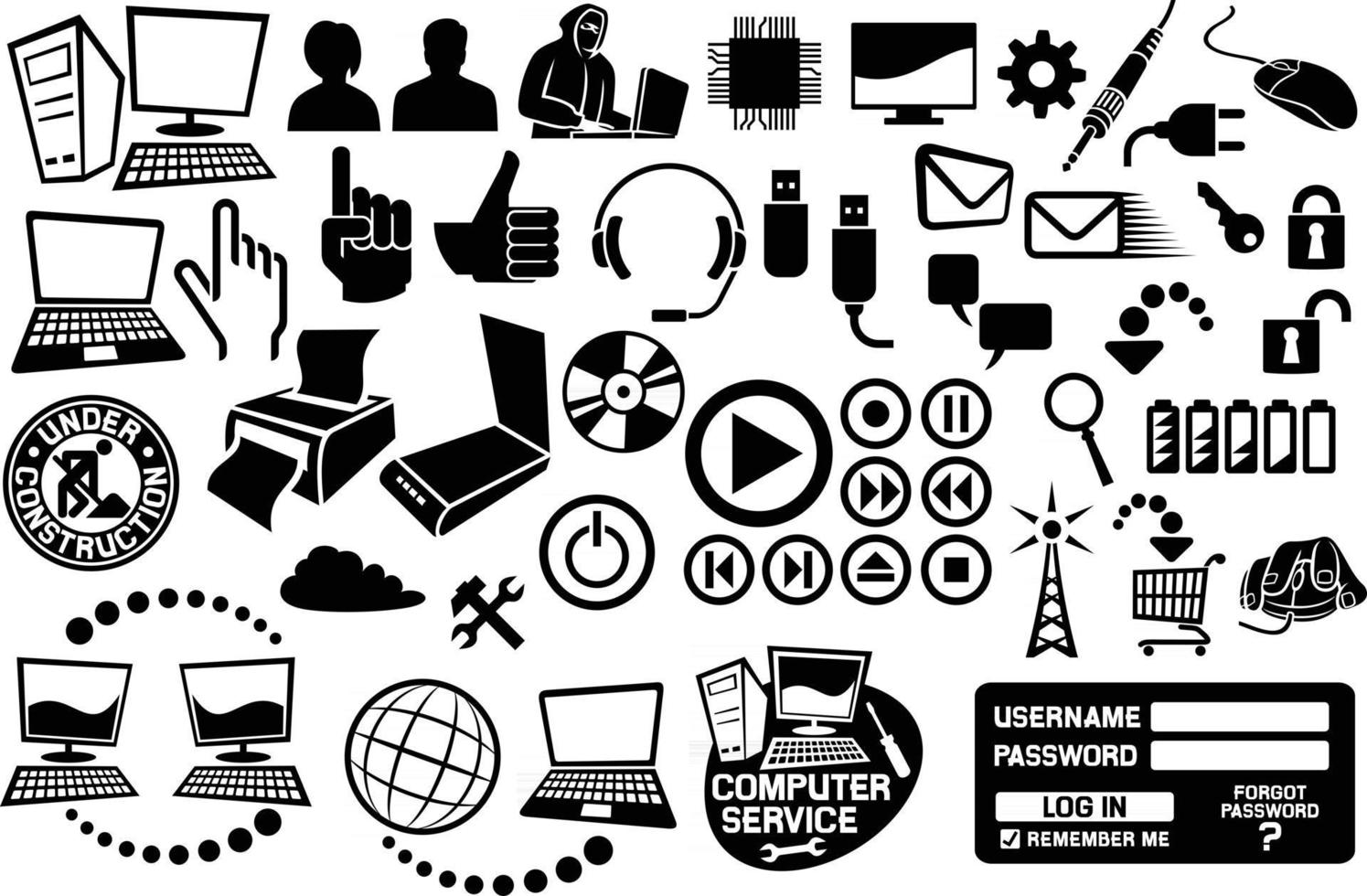 Computer And Communication Icons Collection vector