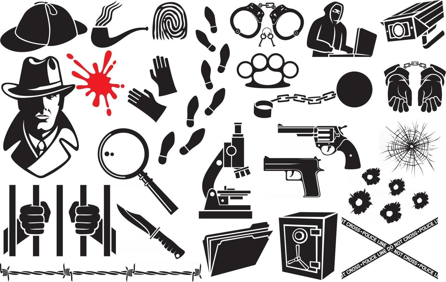 Detective Vector Icons Set