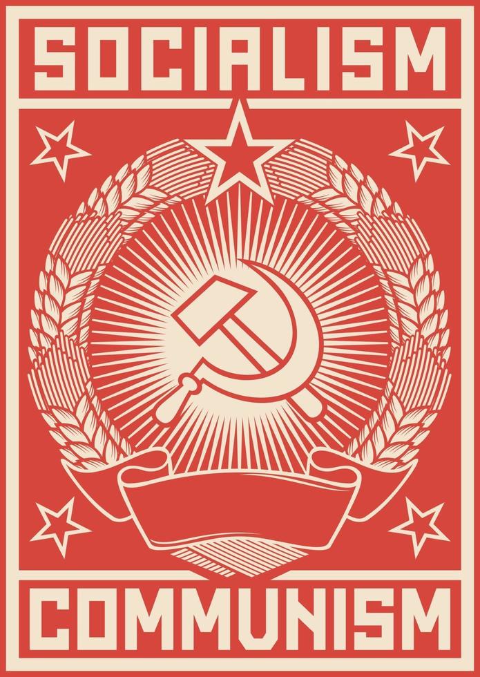 cartel de comunismo o socialismo vector