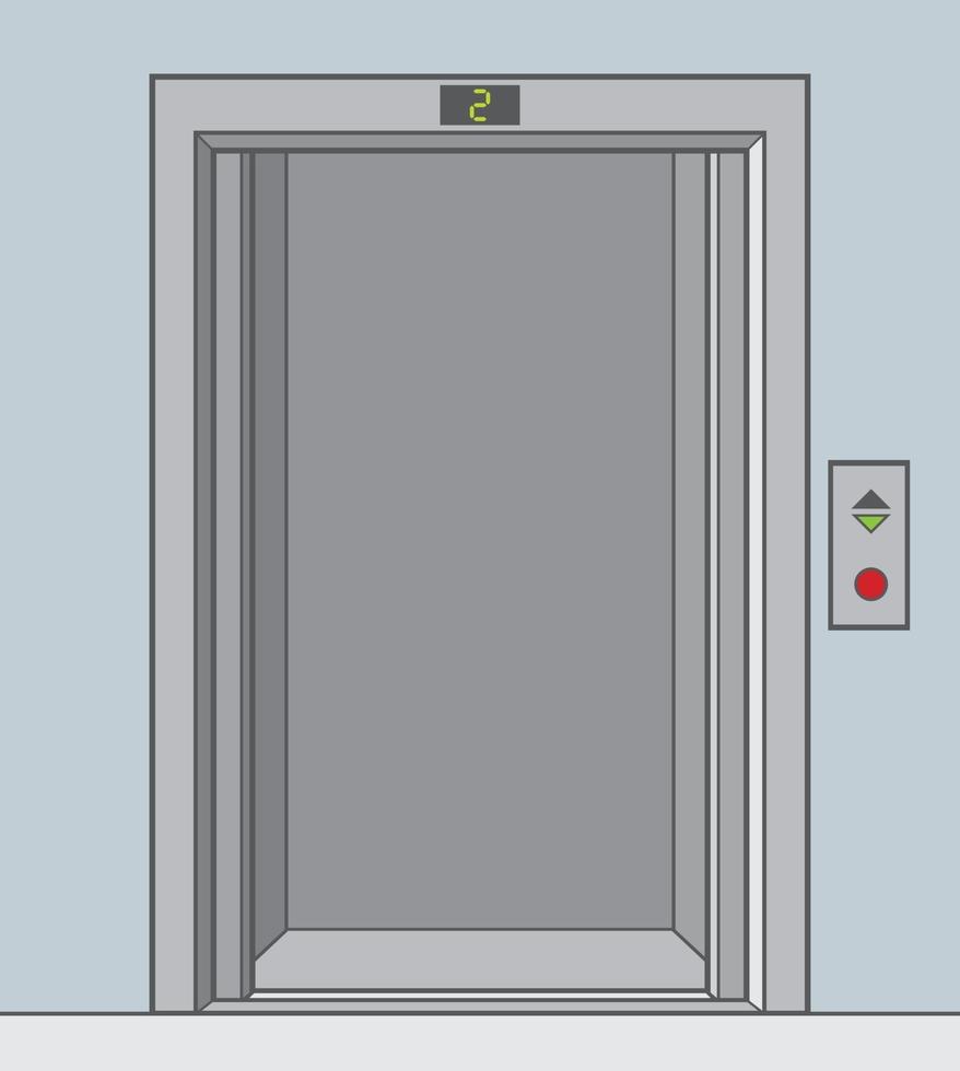 Elevator with Opened Door vector