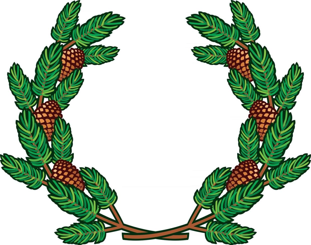 Wreath of Pine Branches vector
