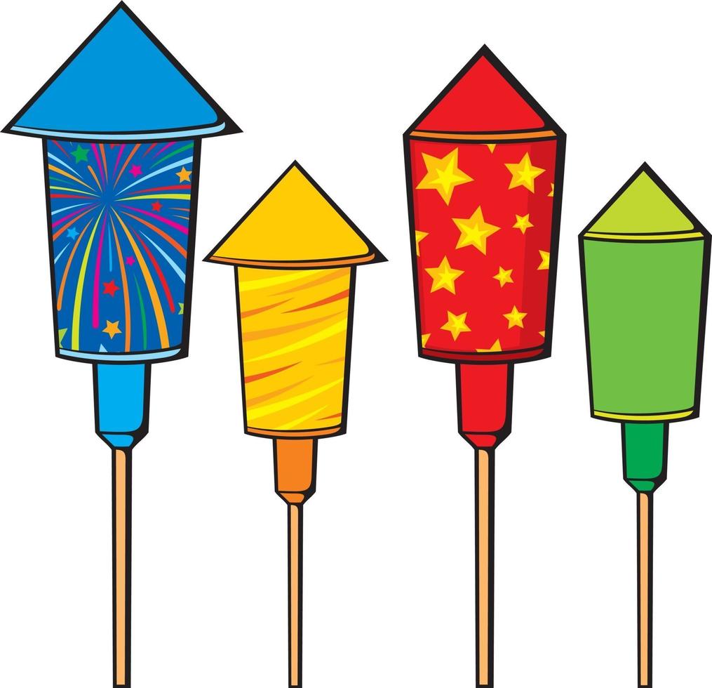 Firework Rockets Set vector