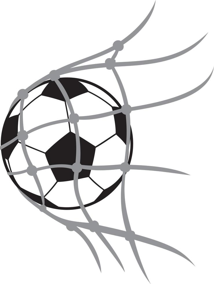 pelota de futbol en la red vector