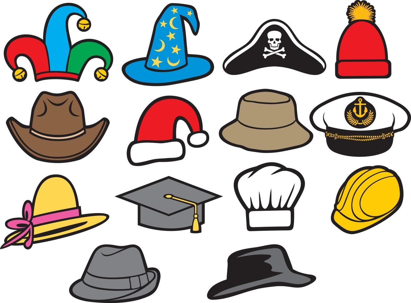 Collection of Hats vector