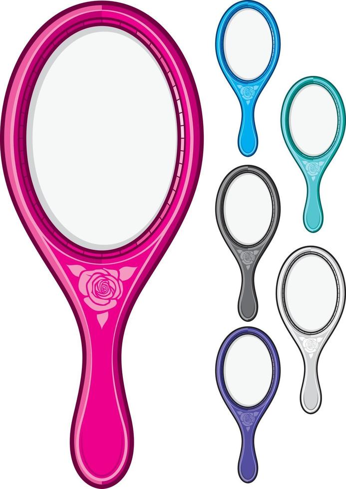 Hand Mirror Set vector