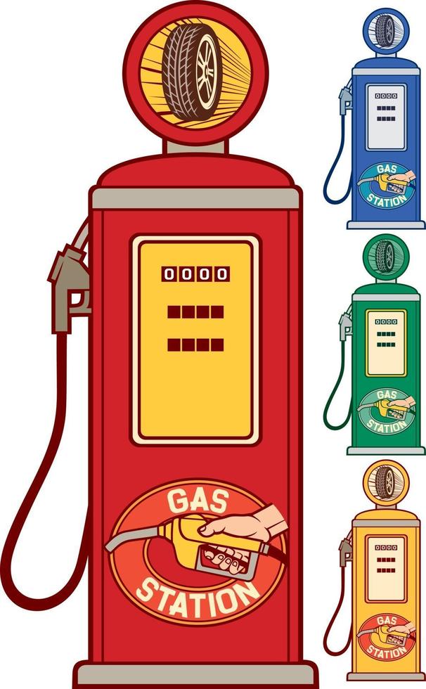 bomba de gasolina retro vector