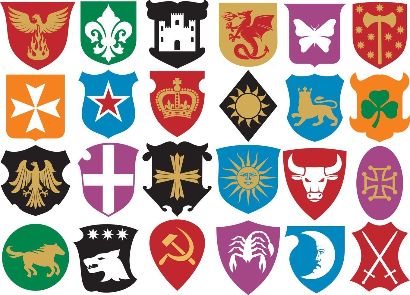 colección de escudo de armas vector