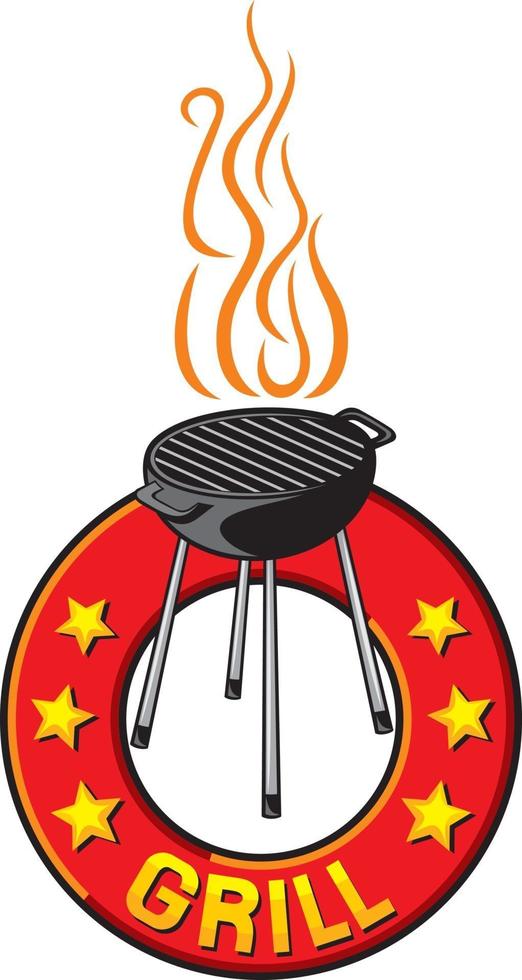Barbecue Grill Label vector