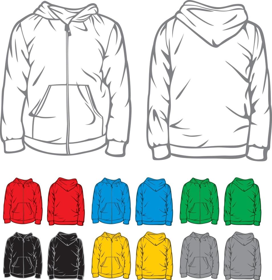 Hooded Sweatshirt Collection vector