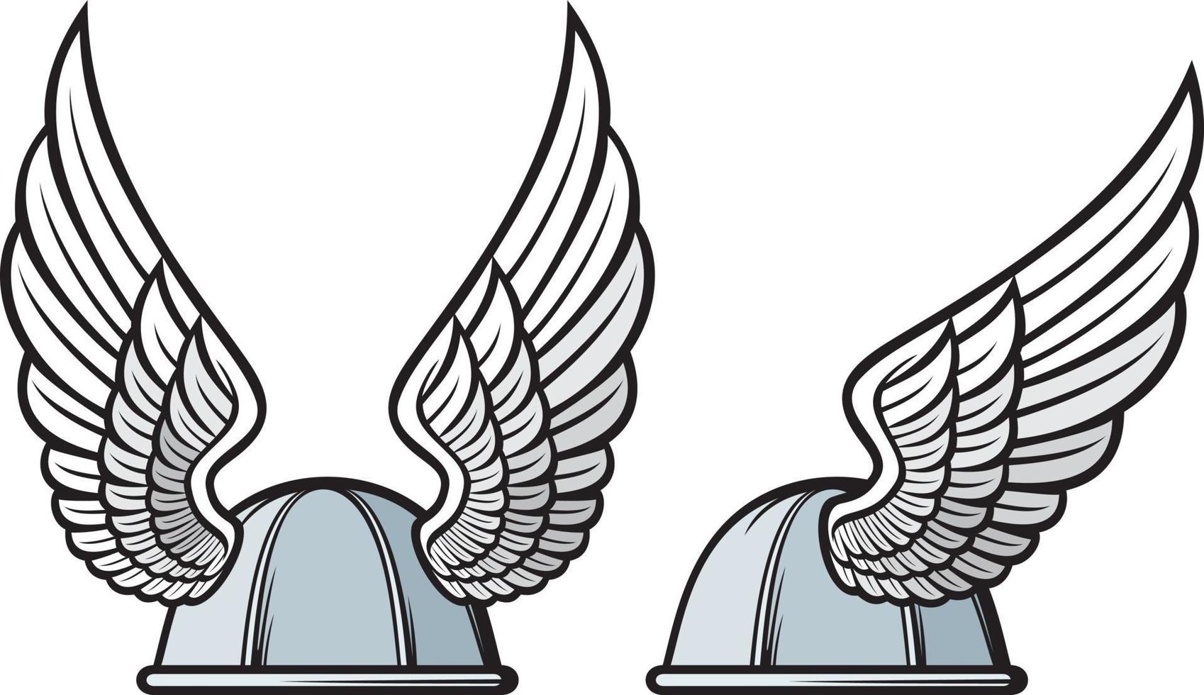 Helmet with Wings vector