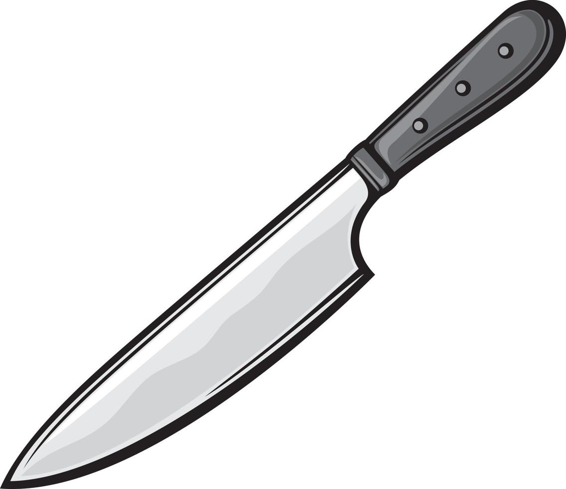cuchillo de cocina de acero vector