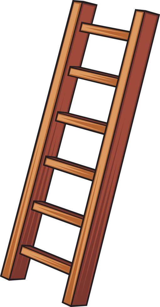 icono de escalera de madera vector