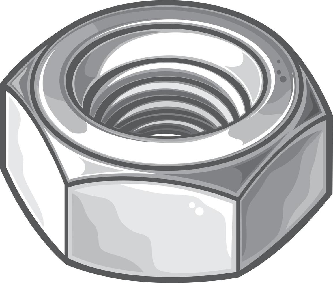 Grey Screw Nut vector