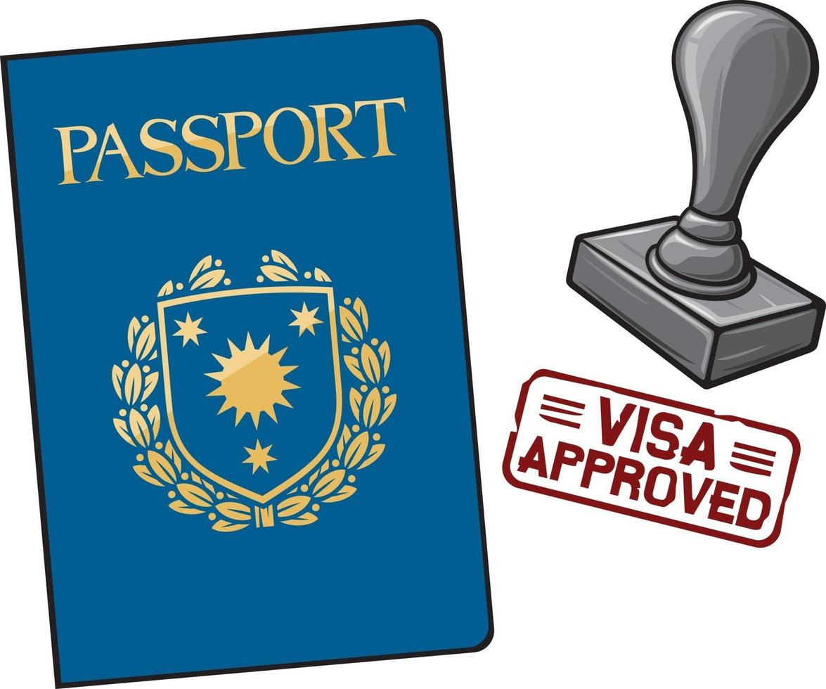 pasaporte visa aprobada vector