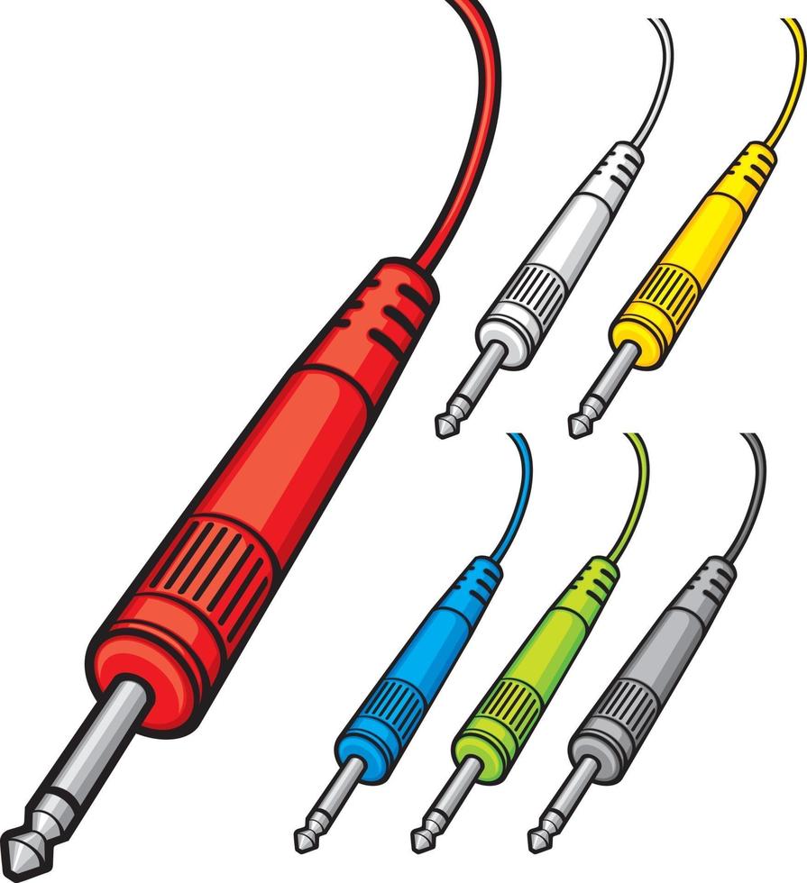 Audio Jack Plug and a Cable vector