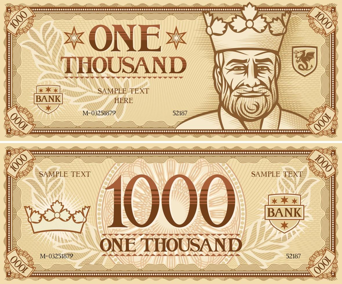 One Thousand Abstract Banknote vector