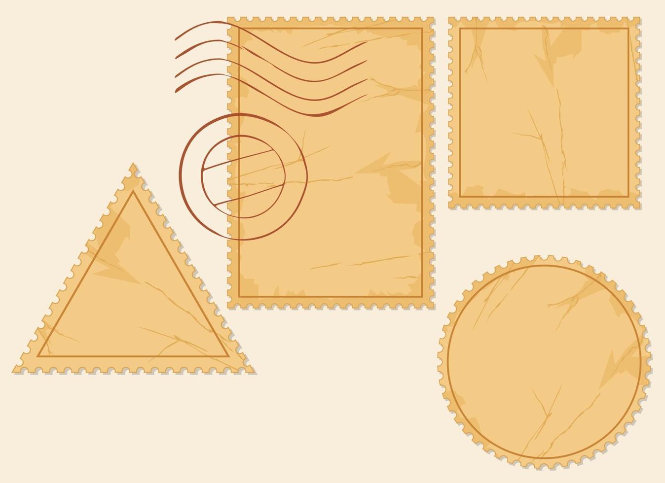 conjunto de sellos postales vector