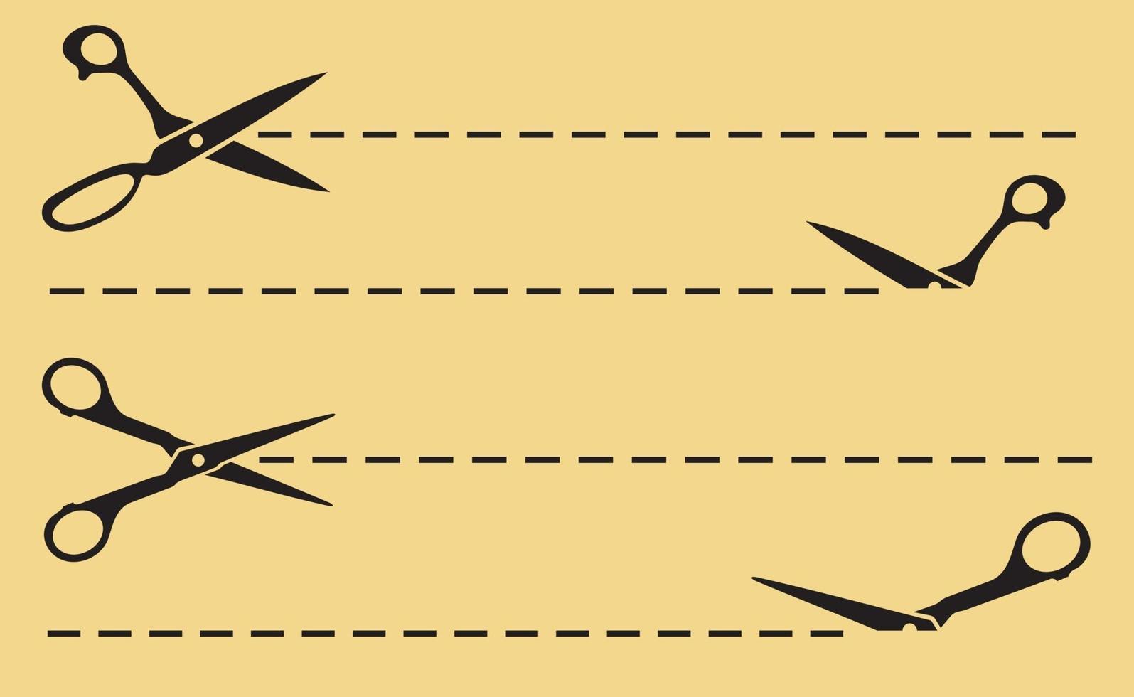 Scissors Cut Lines vector