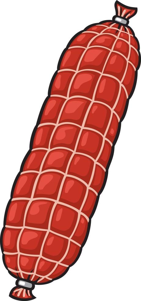 Smoked Sausage Stick in Net vector