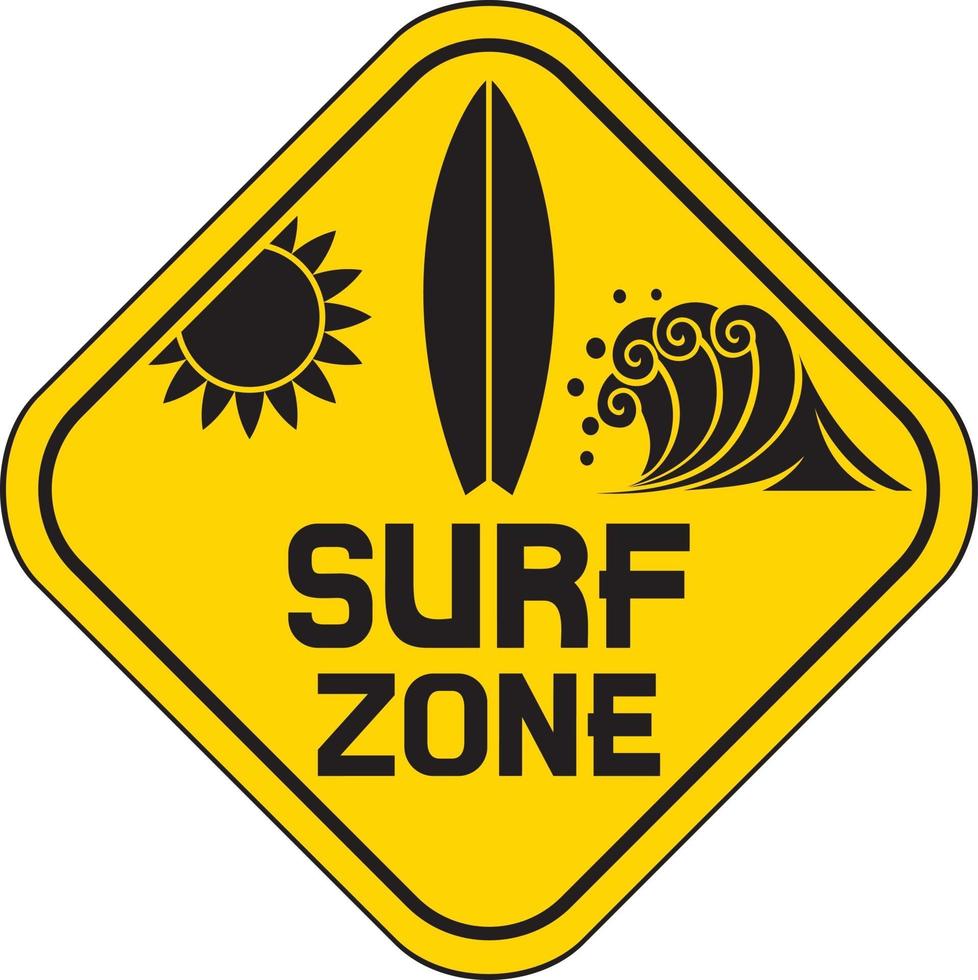 señal de zona de surf vector