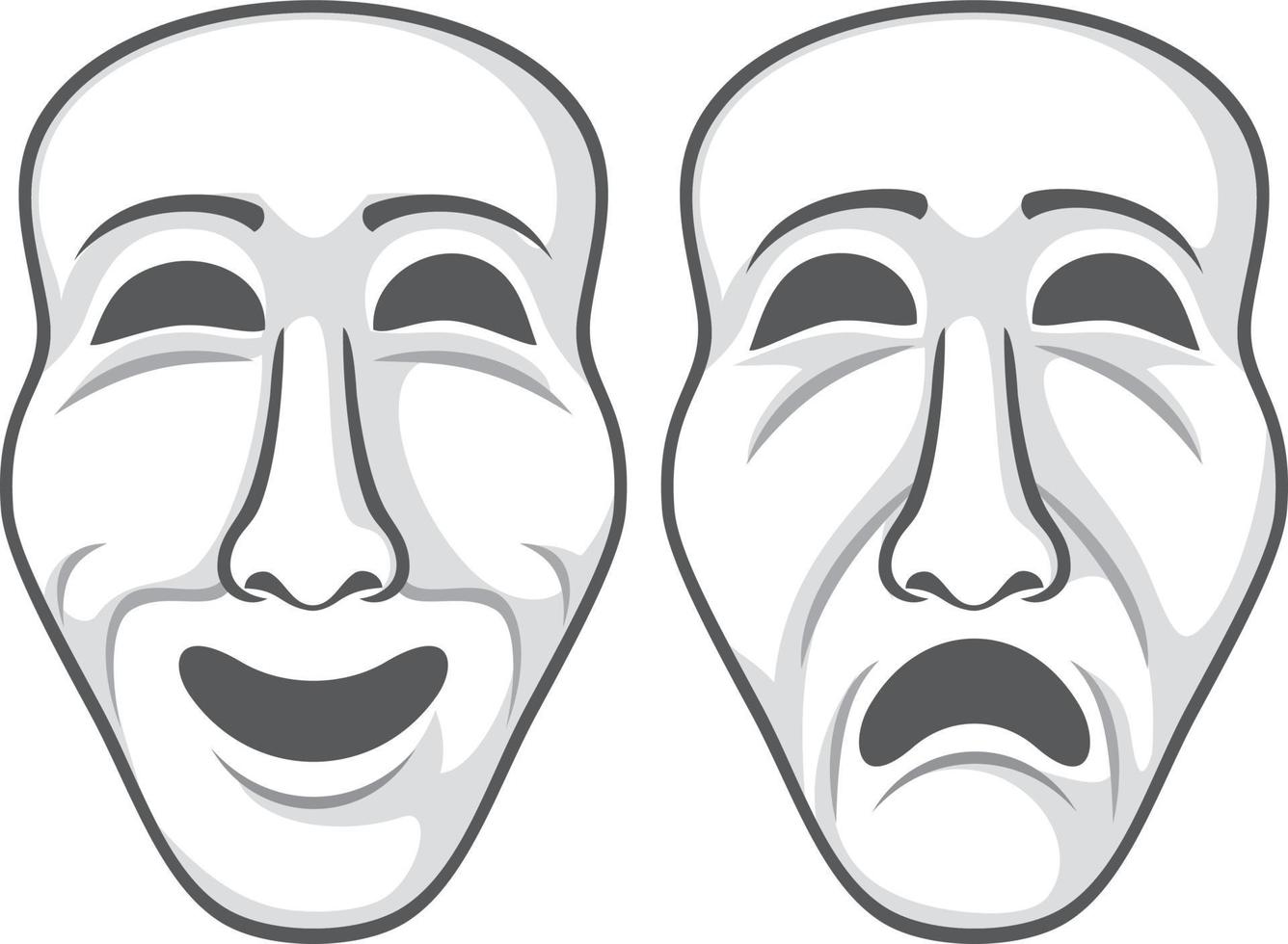 Two Theatre Masks vector