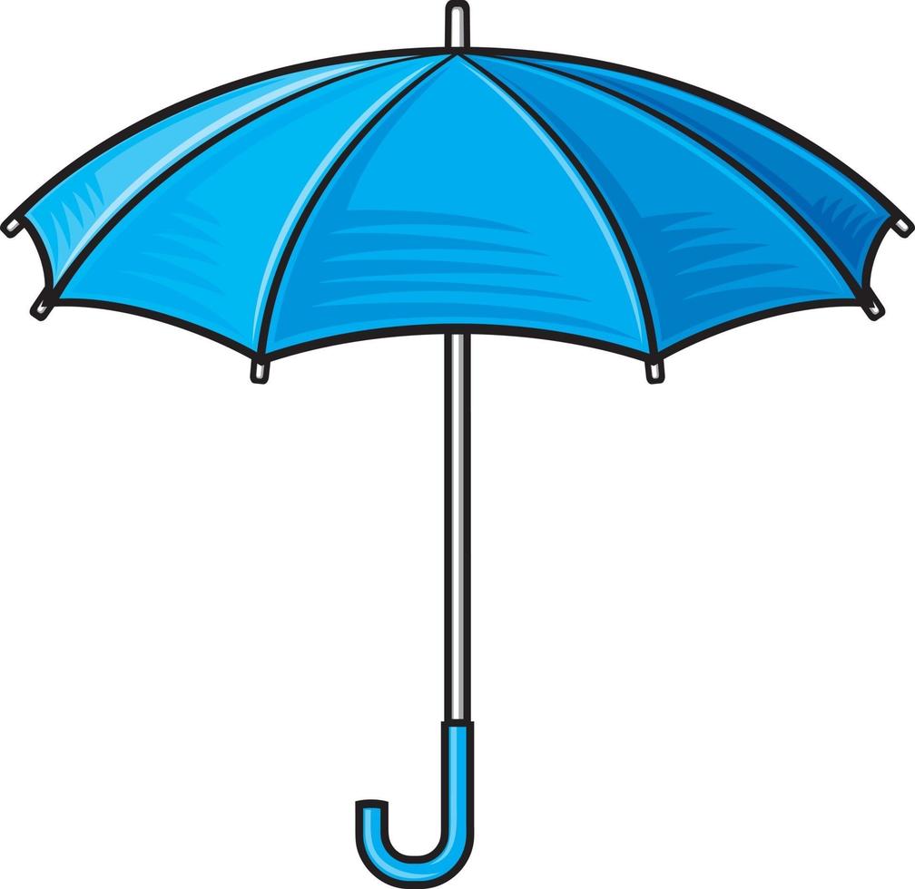 paraguas azul abierto vector