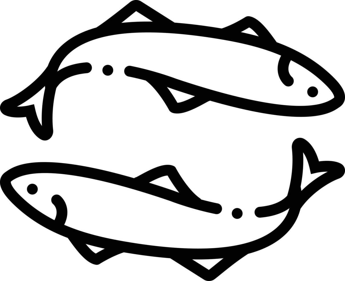 Line icon for anchovy vector