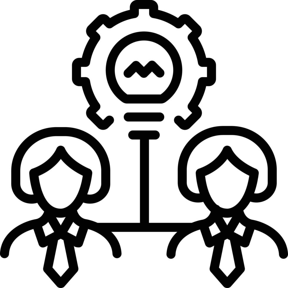 Line icon for teamwork vector