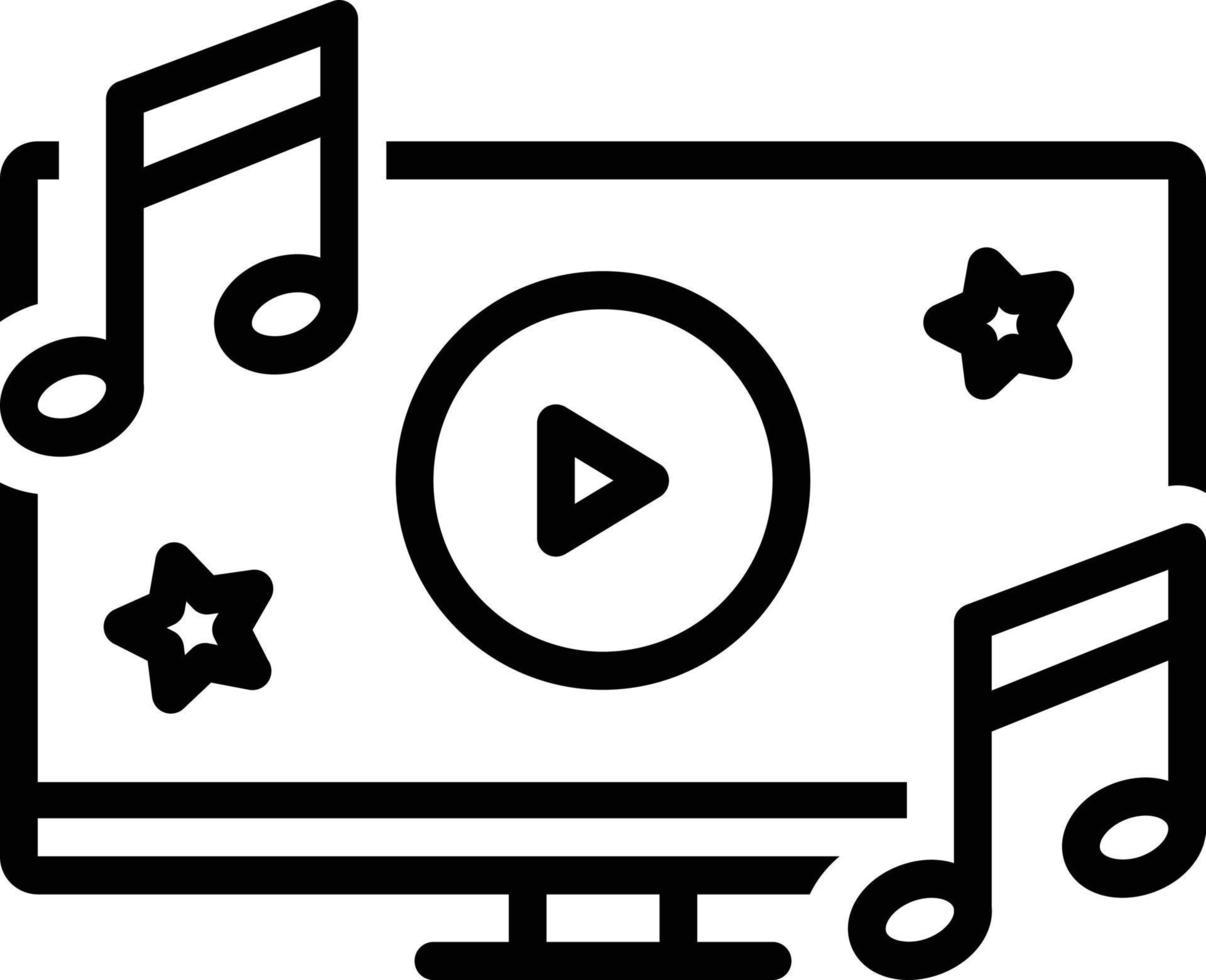 Line icon for music video vector