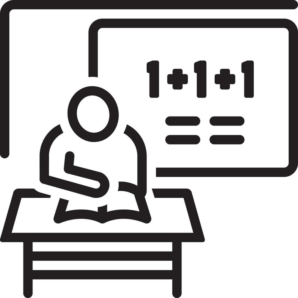 Line icon for classwork vector