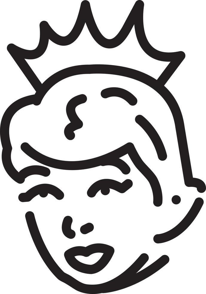 Line icon for queen vector