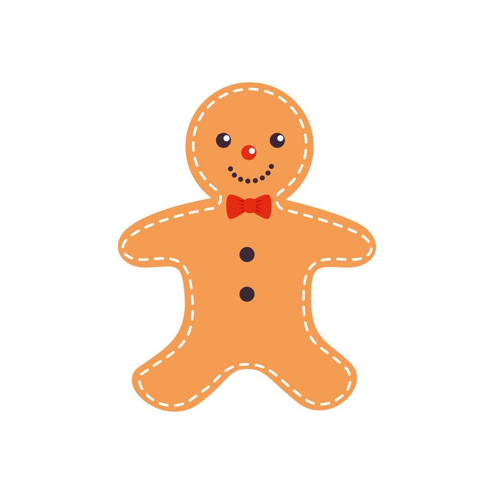 Galleta de jengibre icono aislado de Navidad vector