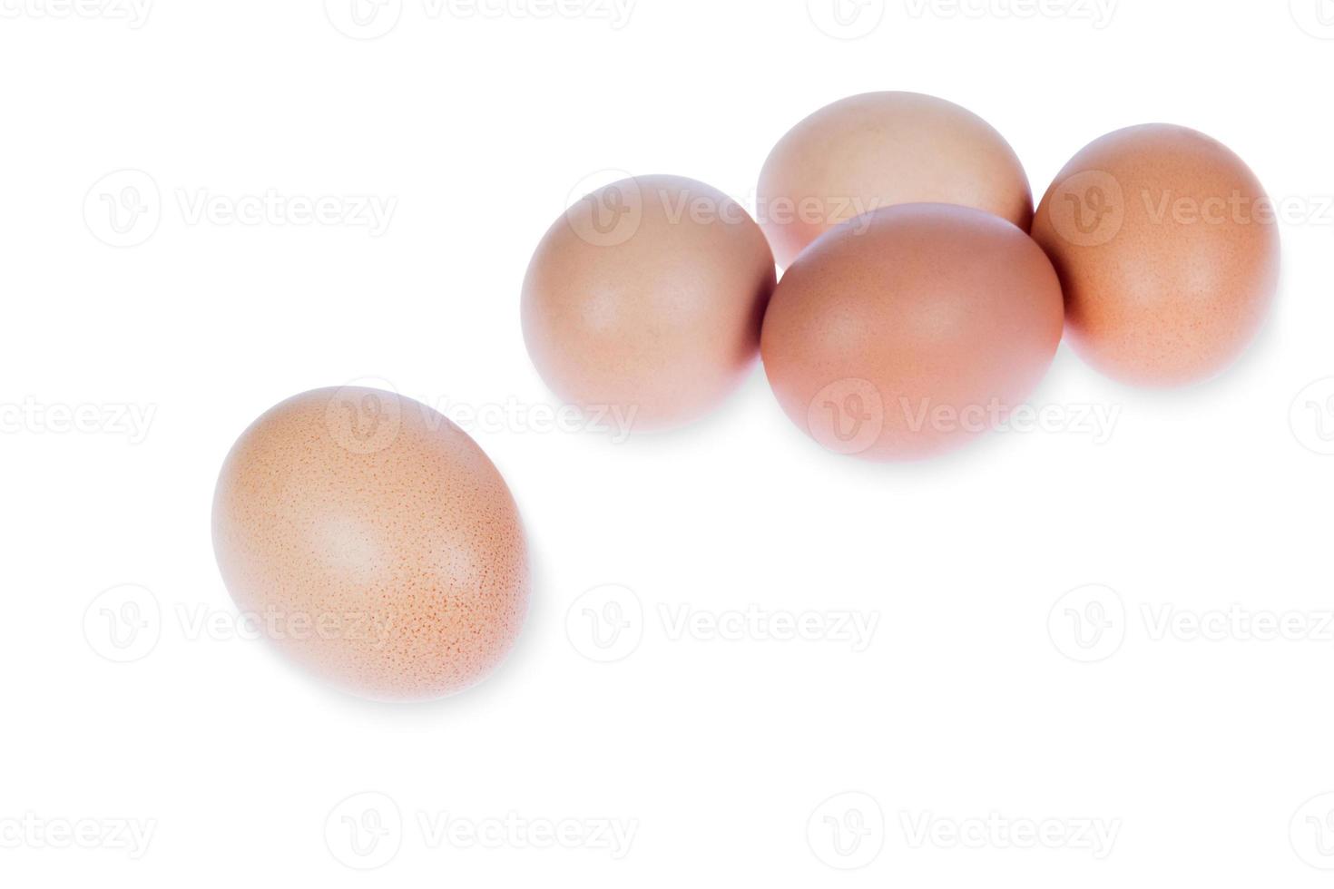 Huevo marrón sobre fondo blanco con trazado de recorte foto